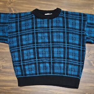 The Men's Store Vintage Checkered Crewneck Sweater